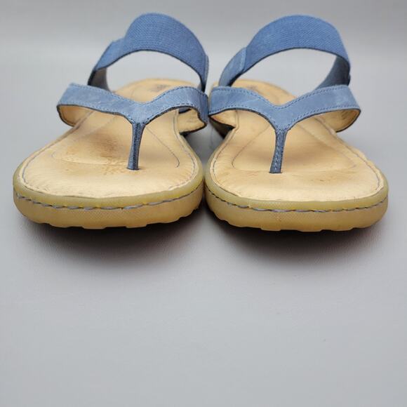 Born Nevis Thong Comfort Sandals Full Grain Blue Leather Slide Women’s Size 10 - Picture 5 of 11